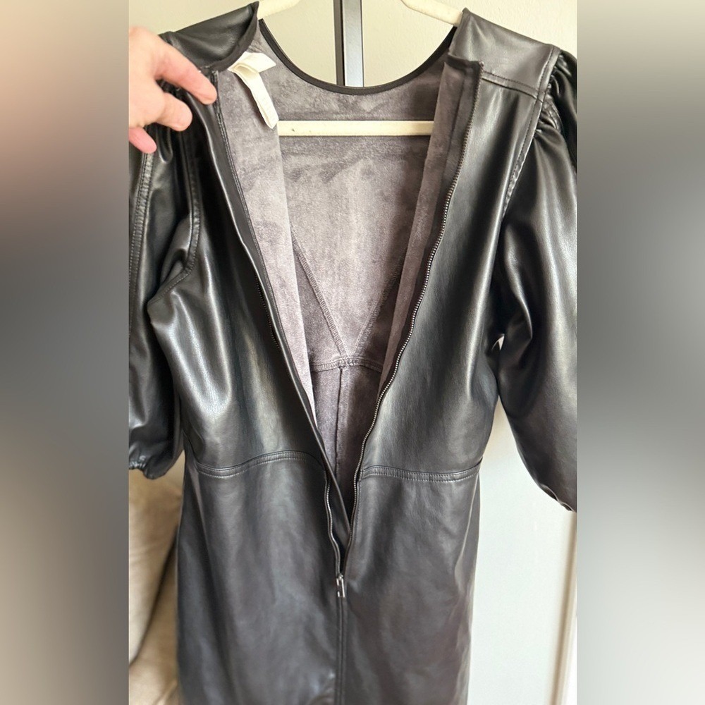 H&M Black Faux Leather‎ Dress Whimsygoth - Picture 7 of 8